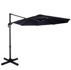 Zweefparasol Bardolino Ø300cm – Premium parasol | Zwart, Tuin en Terras, Verzenden, Nieuw