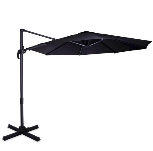 Zweefparasol Bardolino Ø300cm – Premium parasol | Zwart, Tuin en Terras, Parasols, Nieuw, Verzenden
