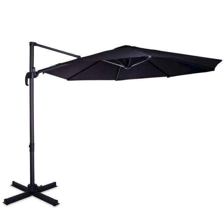 Zweefparasol Bardolino Ø300cm – Premium parasol | Zwart, Jardin & Terrasse, Parasols, Envoi