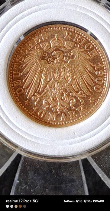 Duitsland, keizerrijk Wilhelm II. 10 Mark 1900, Württemberg, Postzegels en Munten, Munten | Europa | Niet-Euromunten