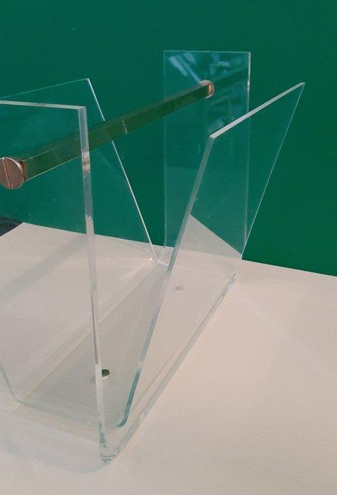 David Lange - Porte-revues - Laiton, Lucite, Antiek en Kunst, Antiek | Meubels | Stoelen en Sofa's