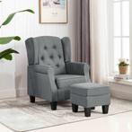 vidaXL Fauteuil met voetenbankje stof lichtgrijs, Huis en Inrichting, Fauteuils, Verzenden, Nieuw