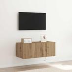 vidaXL TV Wandkast met LED-verlichting Artisan Eiken, Huis en Inrichting, Kasten |Televisiemeubels, Verzenden, Nieuw