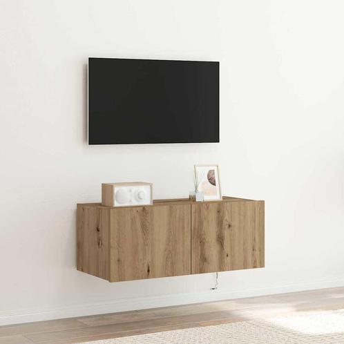 vidaXL TV Wandkast artisanaal eikenkleurig 80 x 35 x 31 cm, Huis en Inrichting, Kasten |Televisiemeubels, Nieuw, Verzenden