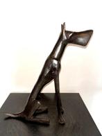 Issouf Derme - sculptuur, Chien Fox - 27 cm - Brons