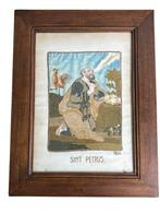 Broderie - Saint Pierre - 35 x 45 cm - Bois, Textile -