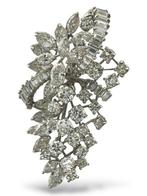 Broche Platine, Magnifique broche en platine ornée de