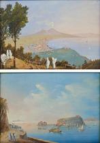 Scuola napoletana (XIX) - Veduta del Golfo di Napoli e, Antiek en Kunst