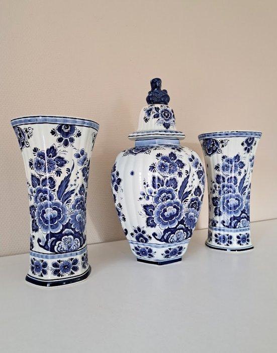 Kaststel - Vaas (3) - Delfsblauw - Handicraft - Aardewerk /, Antiquités & Art, Curiosités & Brocante