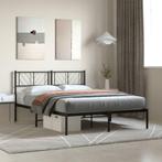 vidaXL Bedframe met hoofdbord metaal zwart 140x200 cm, Huis en Inrichting, Slaapkamer | Bedden, Verzenden, Nieuw