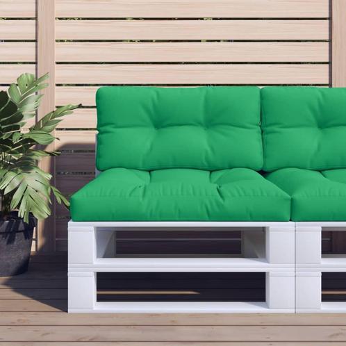 vidaXL Palletkussens 2 st stof groen, Huis en Inrichting, Woonaccessoires | Kussens, Nieuw, Verzenden