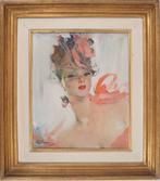 Jean-Gabriel Domergue (1889-1962) - Elégante au bibi et, Antiek en Kunst