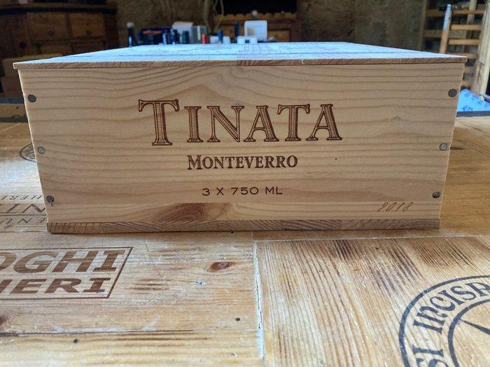 2018 Monteverro, Tinata - Toscane - 3 Fles (0,75 liter), Verzamelen, Wijnen