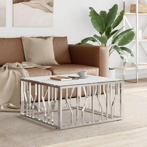 vidaXL Salontafel 80x80x40 cm roestvrij staal en glas, Huis en Inrichting, Tafels | Salontafels, Nieuw, Verzenden