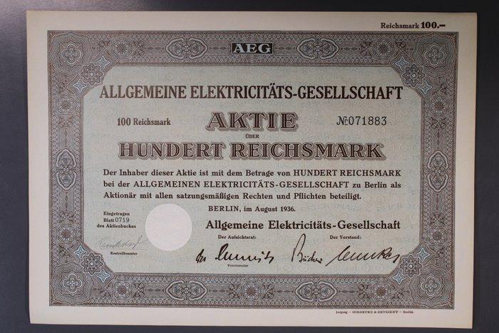 Duitsland. AEG Aktien 100 und 1000 Reichsmark ungelocht so, Antiek en Kunst, Antiek | Speelgoed