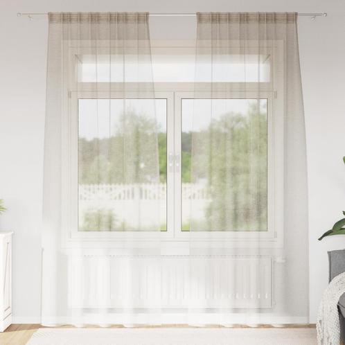 vidaXL Gordijnen met gordijnen 2 pcs Zand 140 x 260 cm, Huis en Inrichting, Stoffering | Gordijnen en Lamellen, Nieuw, Verzenden