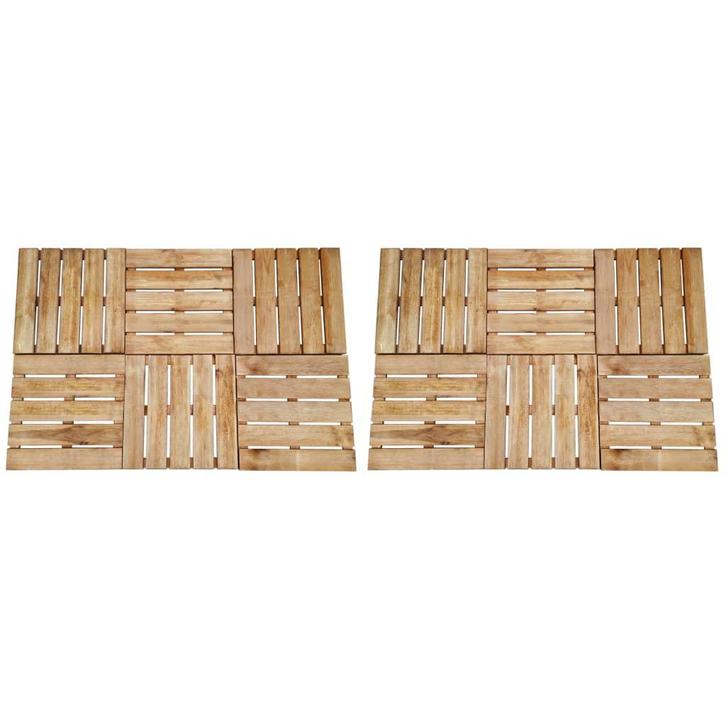 vidaXL 12 st Terrastegels 50x50 cm hout bruin, Doe-het-zelf en Bouw, Vloerdelen en Plavuizen, Nieuw, Verzenden