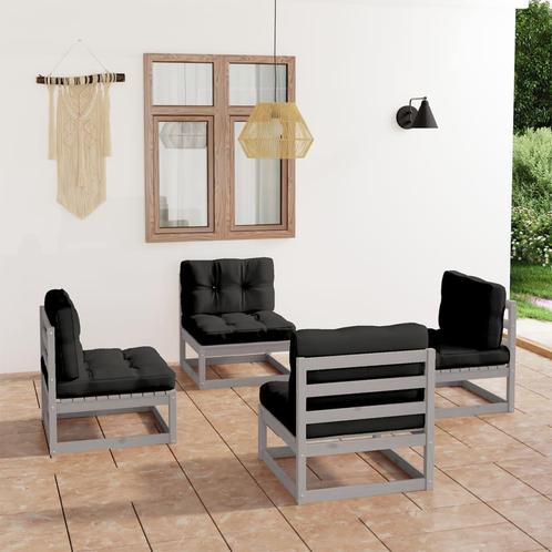 vidaXL Salon de jardin 4 pcs avec coussins Bois de pin, Jardin & Terrasse, Ensembles de jardin, Salons de jardin, Neuf, Envoi