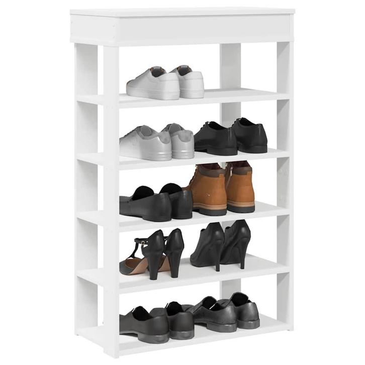 vidaXL Schoenenrek 60x30x98 cm bewerkt hout wit, Huis en Inrichting, Kasten | Schoenenkasten, Nieuw, Verzenden