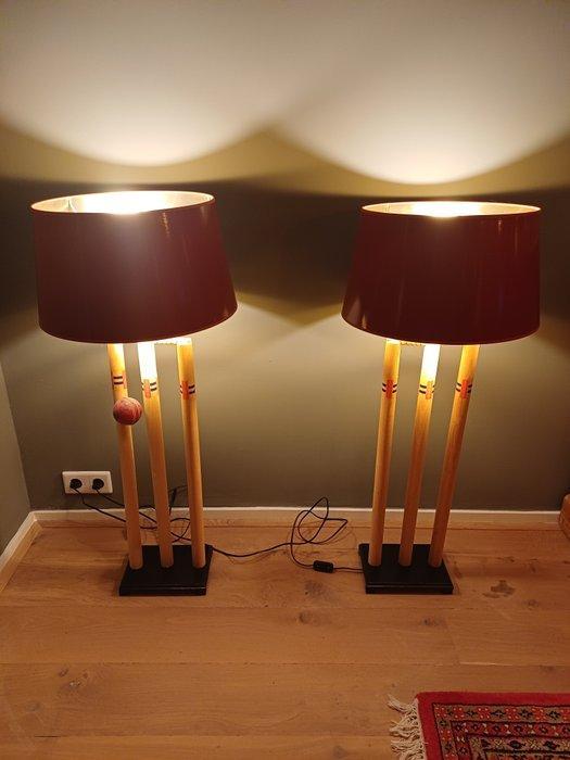 Staande lamp (2) - Hout, Metaal, Plastic - Set van 2, Antiek en Kunst, Curiosa en Brocante