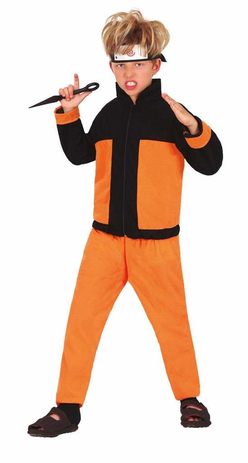 Ninja Kostuum Jongen Oranje Zwart, Kinderen en Baby's, Carnavalskleding en Verkleedspullen, Nieuw, Verzenden