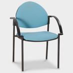 Frontseat vergaderstoel, lichtblauw, 4-poot onderstel, Huis en Inrichting, Stoelen, Ophalen of Verzenden, Gebruikt