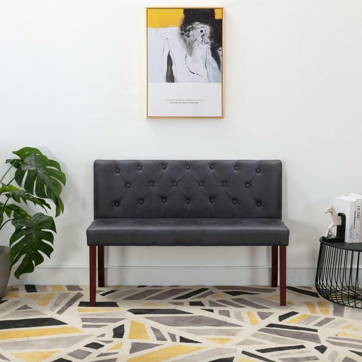 vidaXL Bankje 120 cm kunstsuède grijs, Huis en Inrichting, Overige Huis en Inrichting, Nieuw, Verzenden