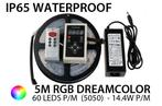 5M RGB Dream 5050 LED strip 30 LEDs p/m - IP65 - complete..., Elektronische apparatuur, Overige elektronische apparatuur, Nieuw