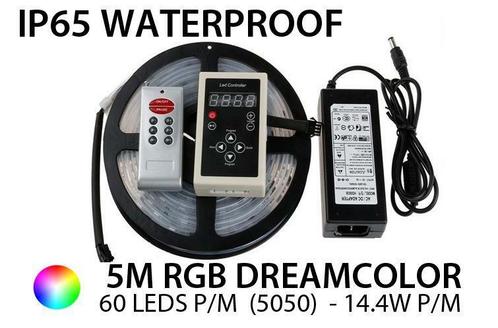 5M RGB Dream 5050 LED strip 30 LEDs p/m - IP65 - complete..., Electroménager, Électroménager & Équipement Autre, Envoi