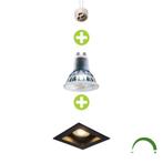 LED 5.5W Inbouwspot | dimbaar | zwart | vierkant - Netstroom, Huis en Inrichting, Lampen | Spots, Nieuw, Plafondspot of Wandspot