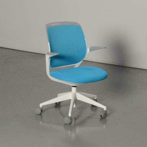 Steelcase bureaustoel light, blauw, verrijdbaar en draaib..., Maison & Meubles, Chaises, Enlèvement ou Envoi