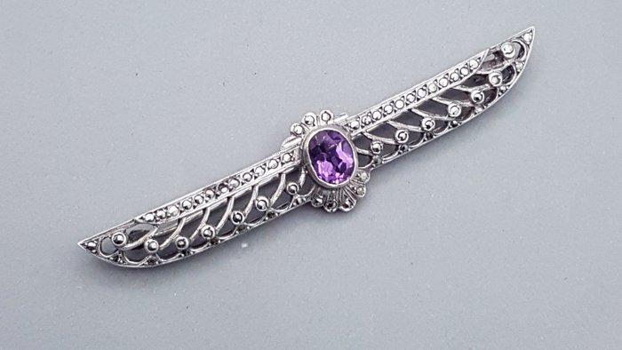 Zilver, Art Deco, Egyption Revival - Broche -, Antiek en Kunst, Kunst | Designobjecten