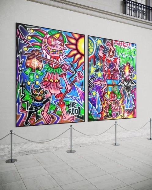 Doped Out M - ZERO // TWELVE - Diptych 100% Original XXL, Antiek en Kunst, Kunst | Schilderijen | Modern