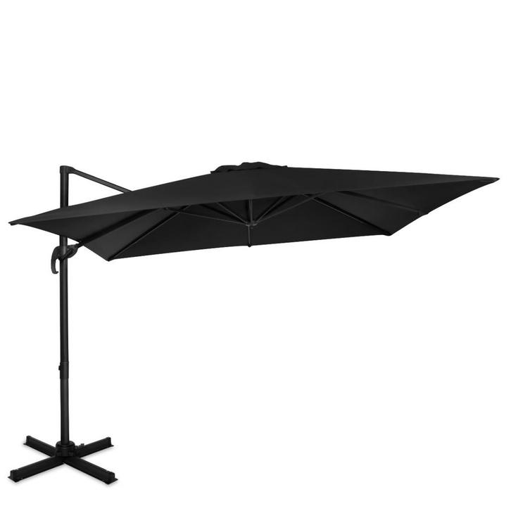 Parasol Pisogne 300x300cm – Zweefparasol | Zwart, Tuin en Terras, Parasols, Nieuw, Verzenden