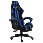 vidaXL Racestoel met voetensteun kunstleer zwart en blauw, Verzenden, Nieuw