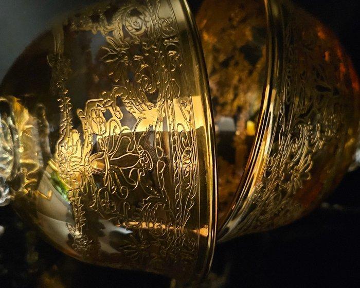 antica cristalleria italiana - Bokaal (2) - full gold and, Antiek en Kunst, Antiek | Meubels | Tafels