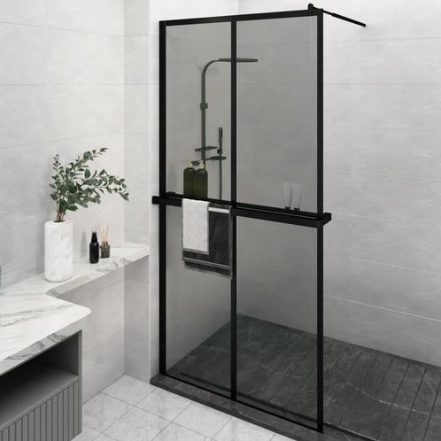 vidaXL Paroi de douche avec étagère Noir 118x190cm Verre, Bricolage & Construction, Sanitaire, Neuf, Envoi