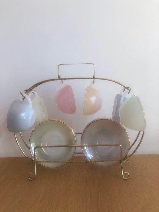 Arcopal - Koffieservies - Harlequin - Opaline glas, Antiek en Kunst, Kunst | Designobjecten