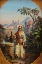 Nazarene School (XIX) - Rebecca by the well, Antiquités & Art