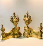 Charles Casier - Chenet (2) - Bronze doré - Chenets de style