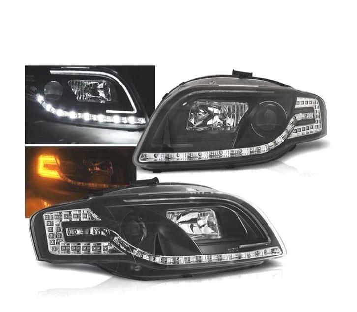 PHARES LED POUR AUDI A4 B7 04-08 NOIR, Autos : Pièces & Accessoires, Éclairage, Envoi