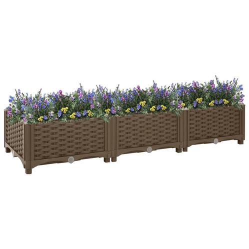 vidaXL Plantenbak verhoogd 120x40x23 cm polypropyleen, Tuin en Terras, Bloempotten, Nieuw, Verzenden