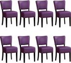 Set van 8 Leren eetkamerstoelen - Echt leer, Landelijk,, Overige kleuren, Nieuw, Leer, Ophalen of Verzenden