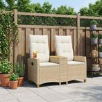 vidaXL Ligbank met Tafel Beige en Crème Wit 126 x 65 x 112, Tuin en Terras, Verzenden, Nieuw