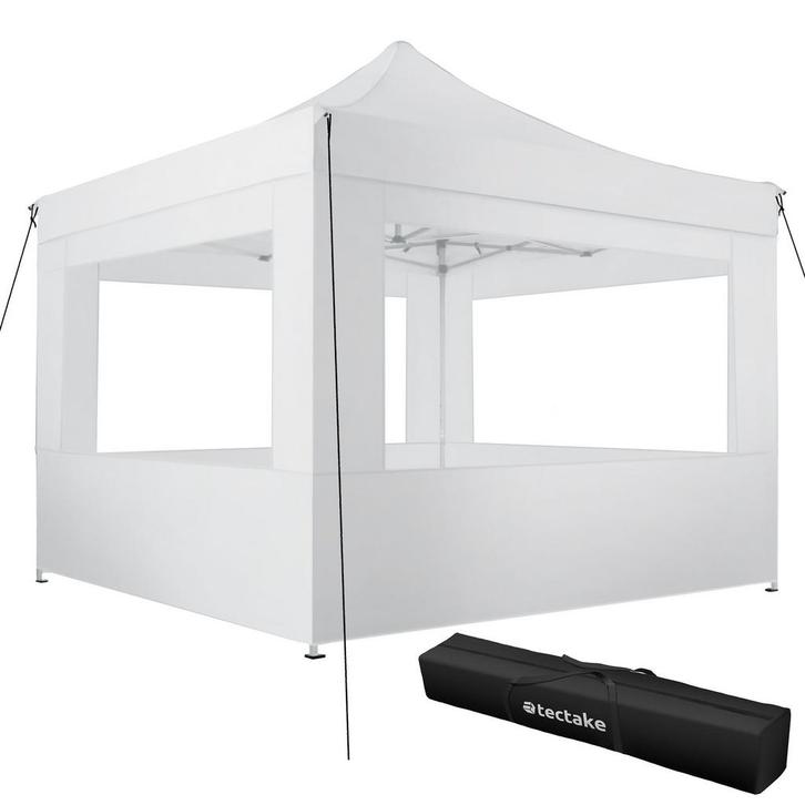 tectake Opvouwbaar tuinpaviljoen 3x3m met 4 zijdelen - wit, Tuin en Terras, Partytenten, Verzenden