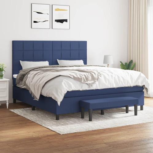 vidaXL Boxspring met matras stof blauw 160x200 cm, Huis en Inrichting, Slaapkamer | Bedden, Nieuw, Verzenden