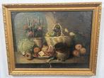 Italiaanse school (XIX) - Bodegón cesta de frutas, pasteles, Antiek en Kunst