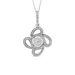 Collier avec pendentif - 18 carats Or blanc -  1.14ct. tw.