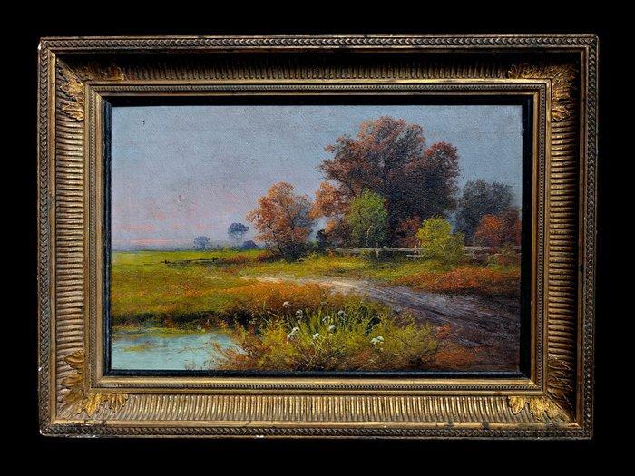 Franz Josef Georg Illem (1865–1912), Kring van - Chemin de, Antiek en Kunst, Kunst | Schilderijen | Klassiek