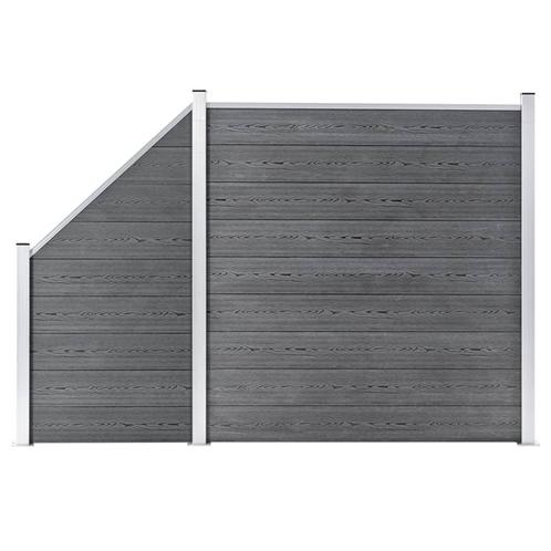 vidaXL Schuttingset 1 vierkant en 1 schuin 273x186 cm HKC, Tuin en Terras, Tuinhekken en Hekwerk, Nieuw, Verzenden